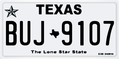 TX license plate BUJ9107