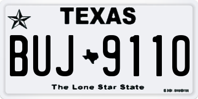 TX license plate BUJ9110