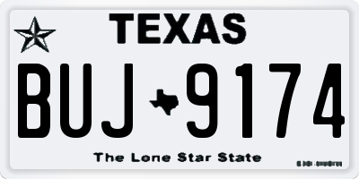 TX license plate BUJ9174