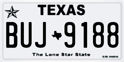 TX license plate BUJ9188