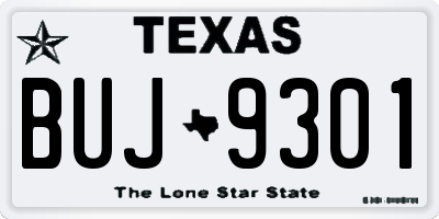 TX license plate BUJ9301