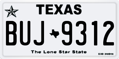 TX license plate BUJ9312