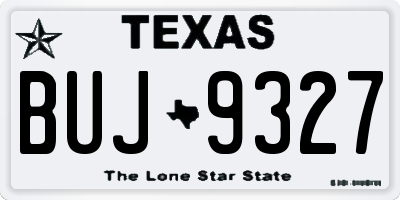 TX license plate BUJ9327