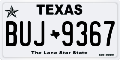 TX license plate BUJ9367