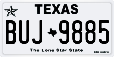 TX license plate BUJ9885