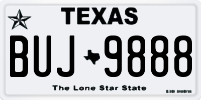 TX license plate BUJ9888