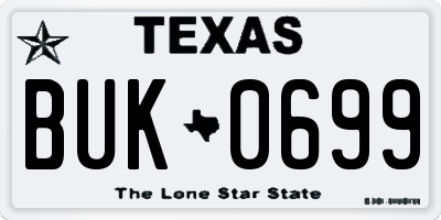 TX license plate BUK0699