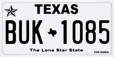 TX license plate BUK1085