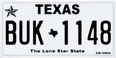 TX license plate BUK1148