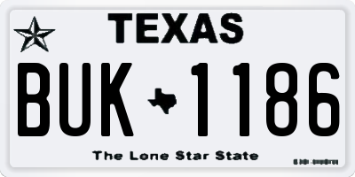 TX license plate BUK1186