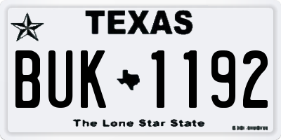 TX license plate BUK1192