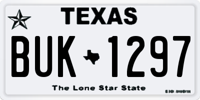 TX license plate BUK1297