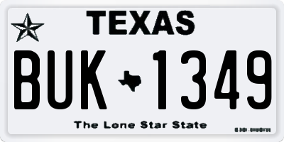 TX license plate BUK1349