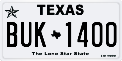 TX license plate BUK1400