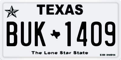 TX license plate BUK1409