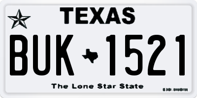 TX license plate BUK1521