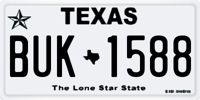 TX license plate BUK1588