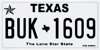TX license plate BUK1609