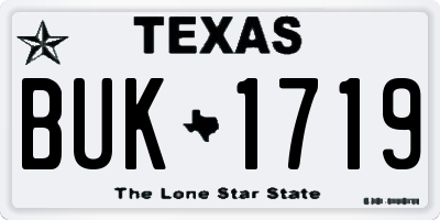 TX license plate BUK1719