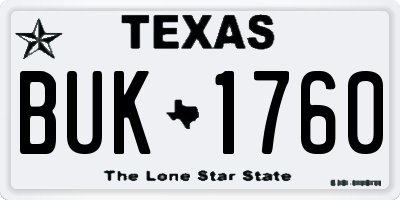 TX license plate BUK1760