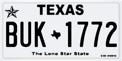 TX license plate BUK1772