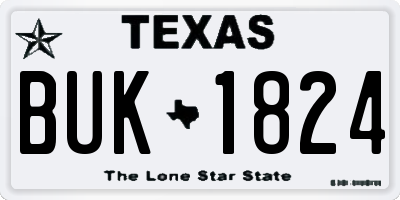 TX license plate BUK1824