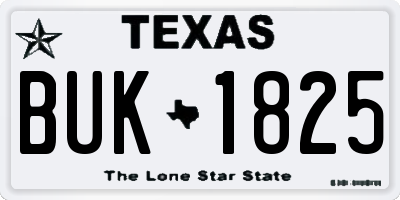TX license plate BUK1825