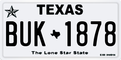 TX license plate BUK1878