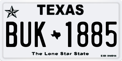 TX license plate BUK1885