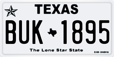 TX license plate BUK1895