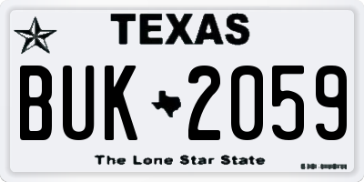 TX license plate BUK2059