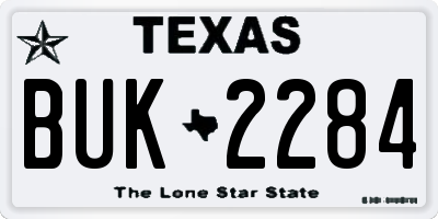 TX license plate BUK2284