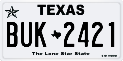 TX license plate BUK2421