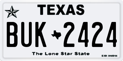 TX license plate BUK2424