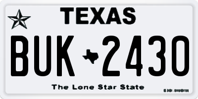 TX license plate BUK2430