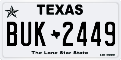 TX license plate BUK2449