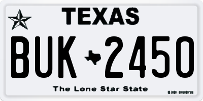 TX license plate BUK2450