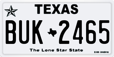 TX license plate BUK2465
