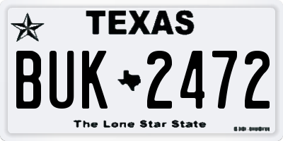 TX license plate BUK2472