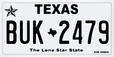 TX license plate BUK2479