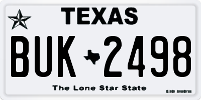 TX license plate BUK2498