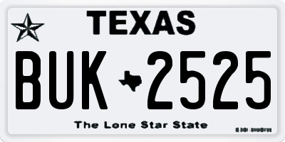 TX license plate BUK2525