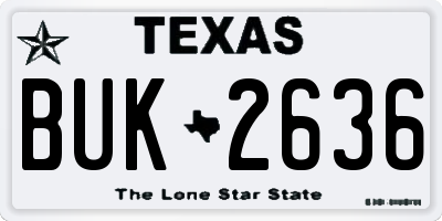 TX license plate BUK2636
