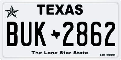 TX license plate BUK2862