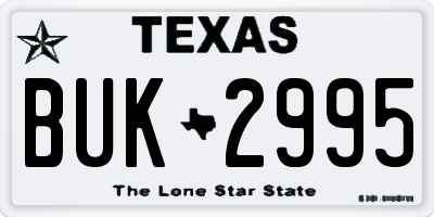 TX license plate BUK2995