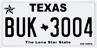 TX license plate BUK3004