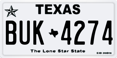 TX license plate BUK4274