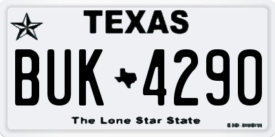 TX license plate BUK4290