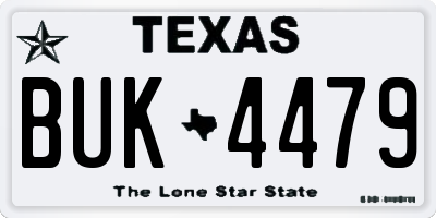 TX license plate BUK4479