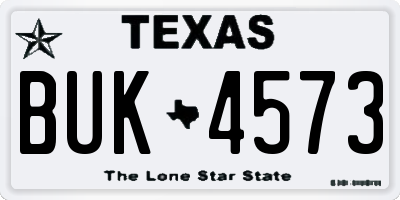 TX license plate BUK4573
